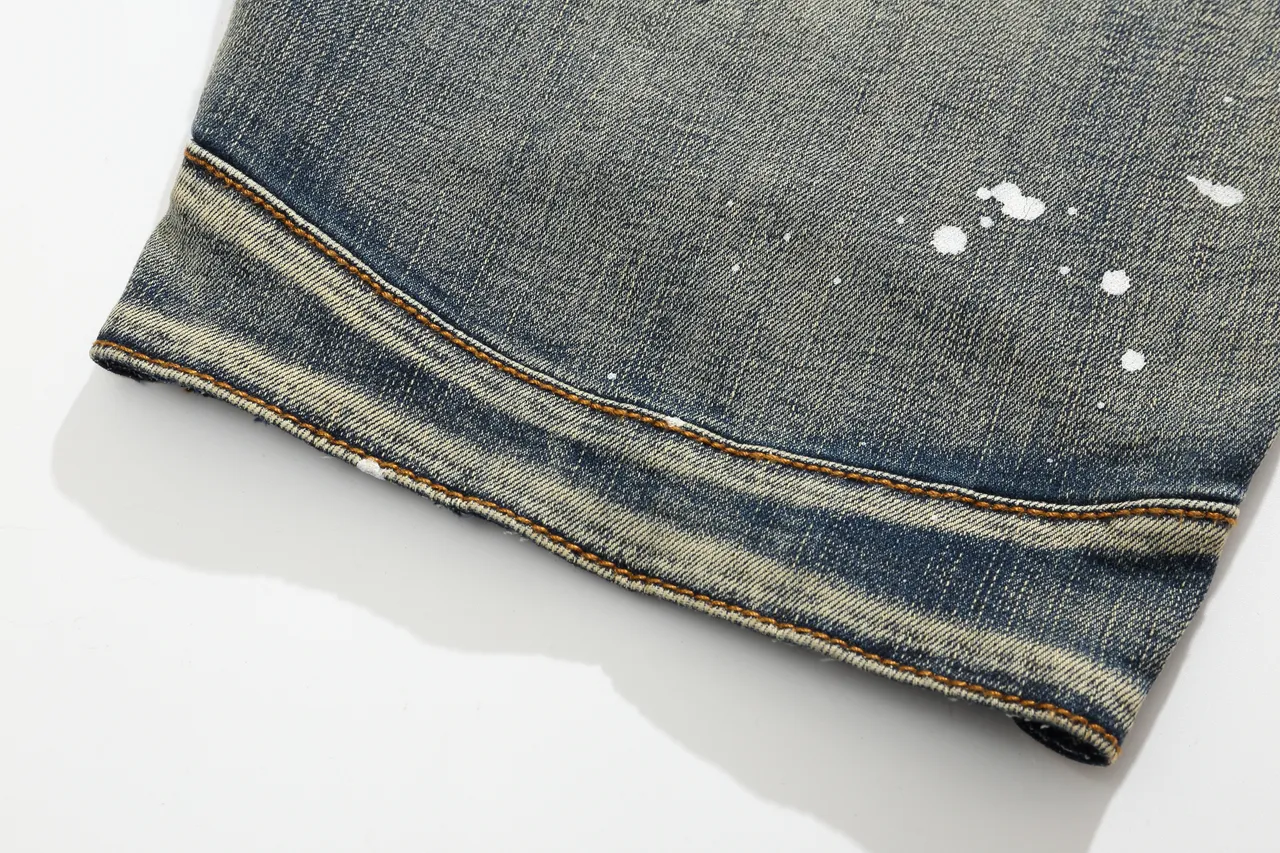 Balmain Moto Panel Distressed Blue Denim Shorts 8