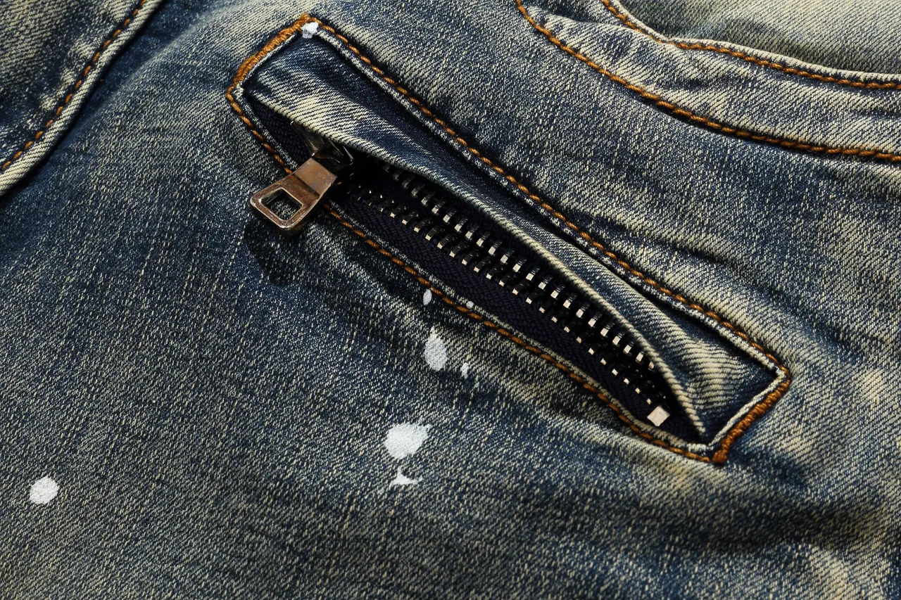 Balmain Moto Panel Distressed Blue Denim Shorts 14
