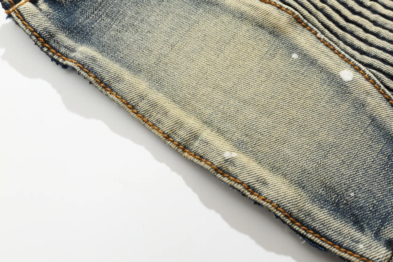 Balmain Moto Panel Distressed Blue Denim Shorts 17