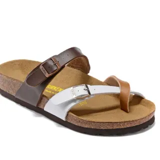 Birkenstock Arizona বাদামী এবং সাদা ক্যাজুয়াল স্যান্ডেল