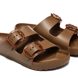 Birkenstock Arizona বাদামি ডাবল-স্ট্র্যাপ ক্যাজুয়াল স্যান্ডেল