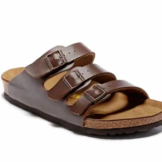 Birkenstock Arizona Brown Leather Three-Strap Casual Sandals