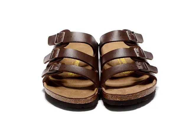 Birkenstock Arizona Brown Leather Three-Strap Casual Sandals 5