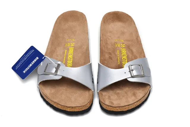 Birkenstock Arizona Sandales casual en argent métallique 3