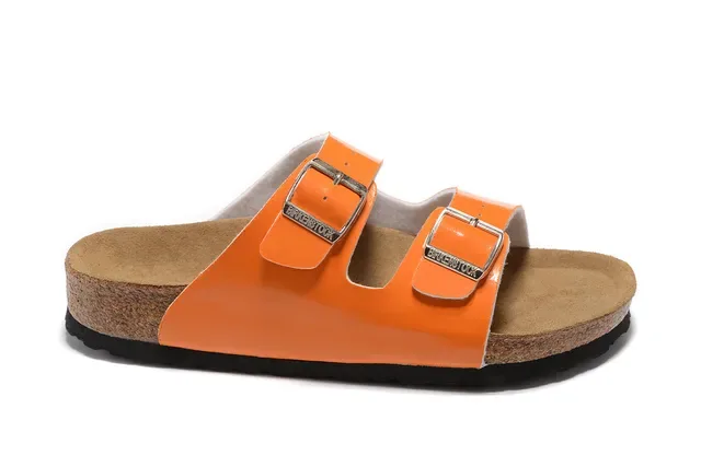 Birkenstock Arizona Orange Patent Casual Sandals 5