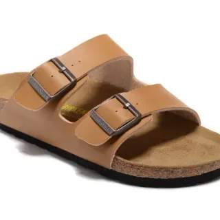 Birkenstock Arizona Tan Leather Buckle-Adjustable Casual Sandals