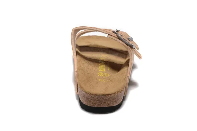 Birkenstock Arizona Tan Leather Buckle-Adjustable Casual Sandals 5