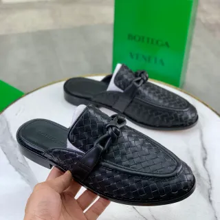 Bottega Veneta Andiamo काला Intrecciato बुनावट लूफर