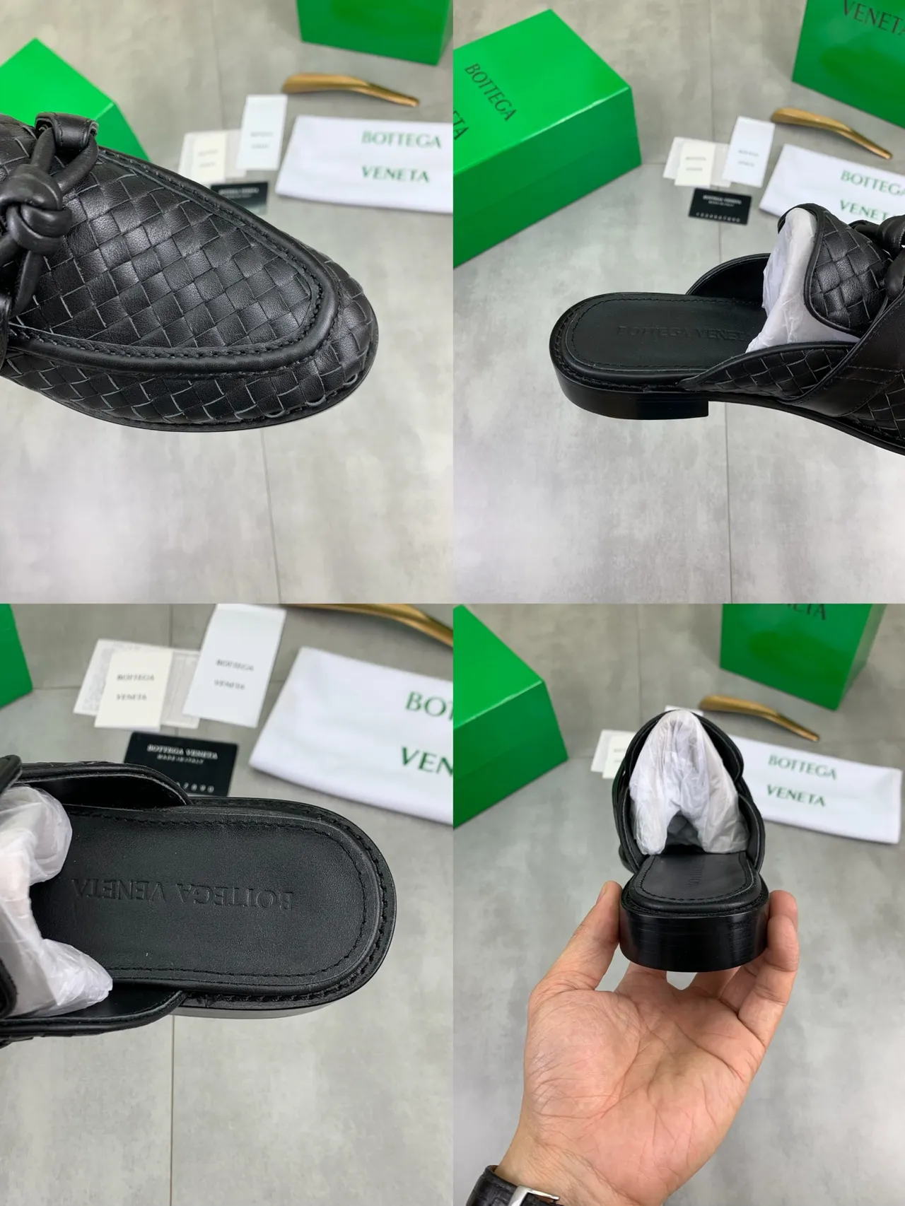Bottega Veneta Andiamo Noir Intrecciato Tissé mocassin 2