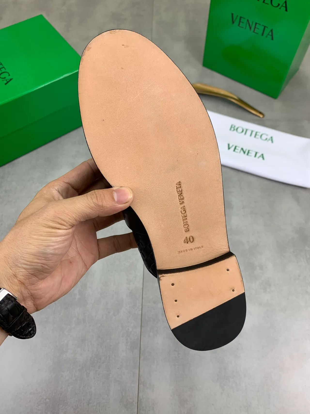 Bottega Veneta Andiamo Noir Intrecciato Tissé mocassin 3