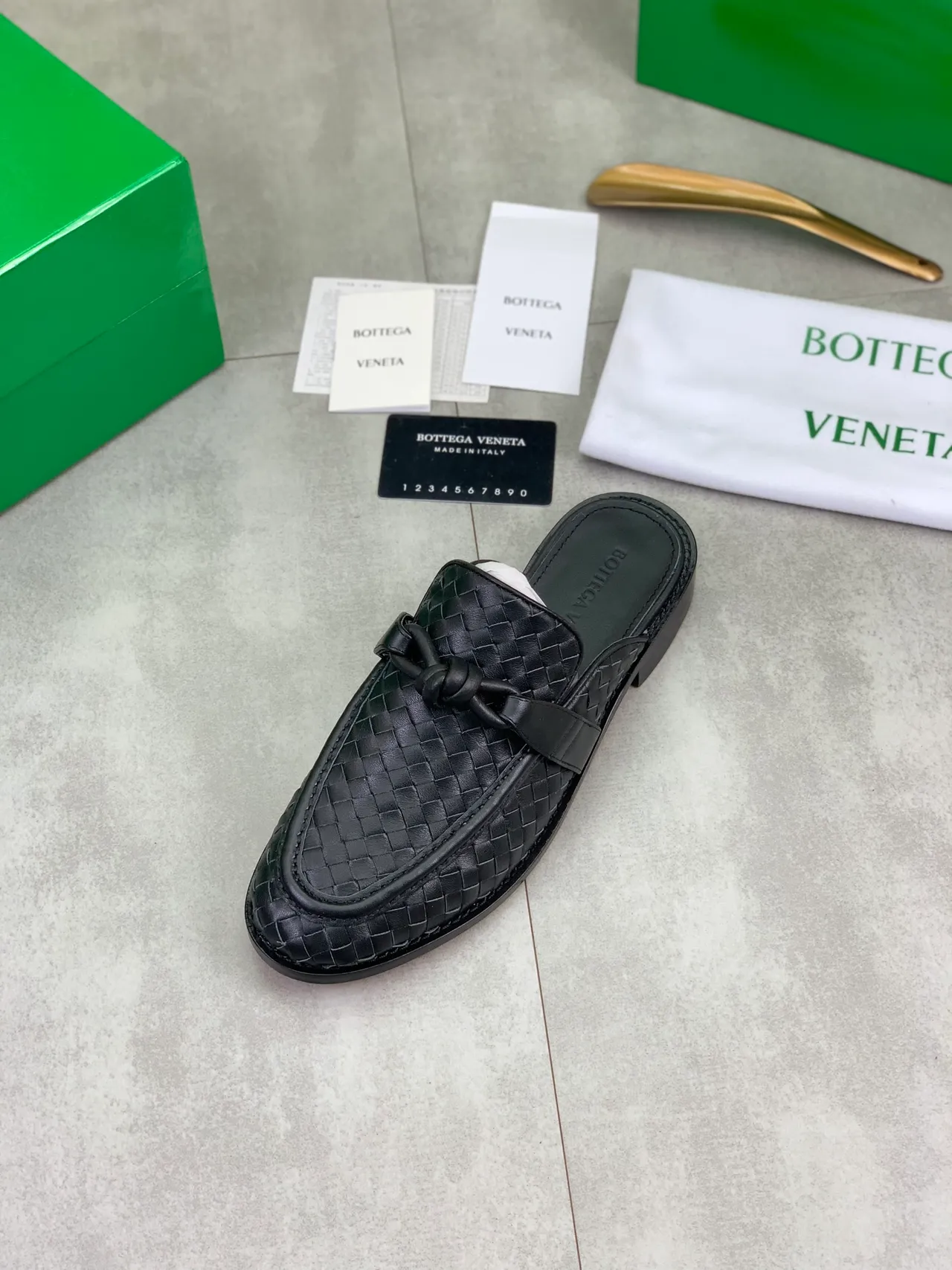 Bottega Veneta Andiamo Noir Intrecciato Tissé mocassin 4