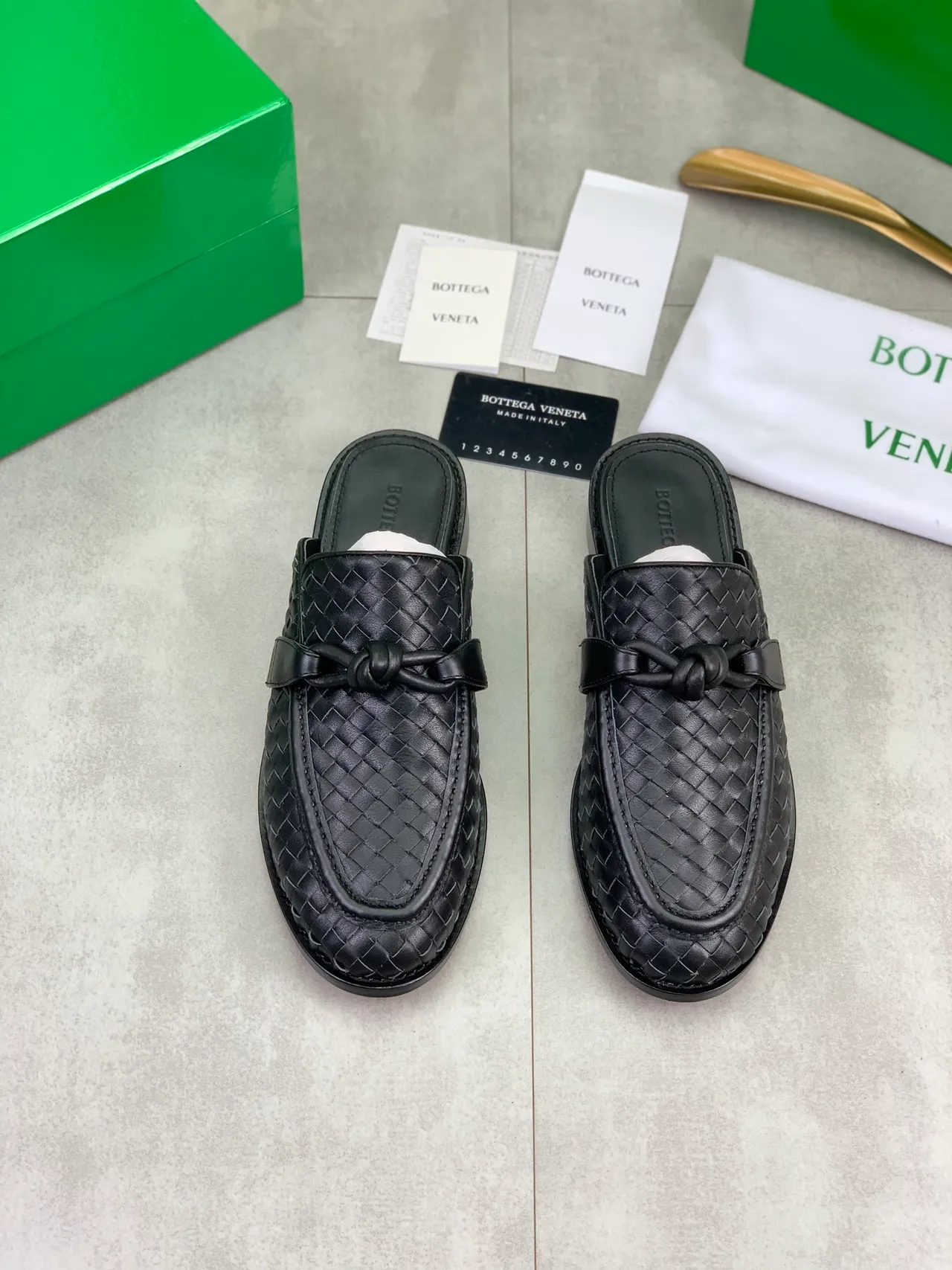 Bottega Veneta Andiamo Noir Intrecciato Tissé mocassin 5