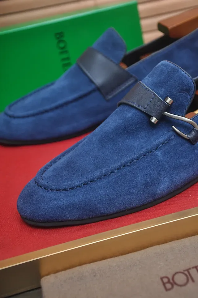 Bottega Veneta Andiamo Mocassins daim bleu horsebit 3