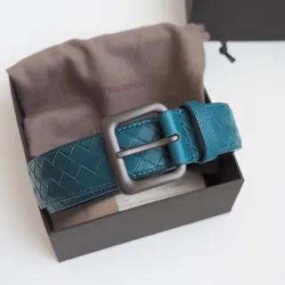 बोतगा वेनेटा Intrecciato बुना हुआ Teal चमड़े का बेल्ट