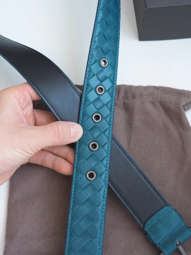 بوتيغا فينيتا إنتيرشياتو منسوج Teal حزام جلدي 2