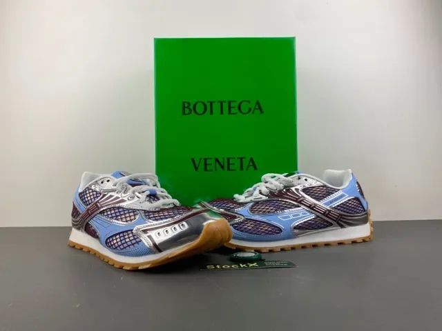 Bottega Veneta Mesh and Metallic Overlay Sneaker 13