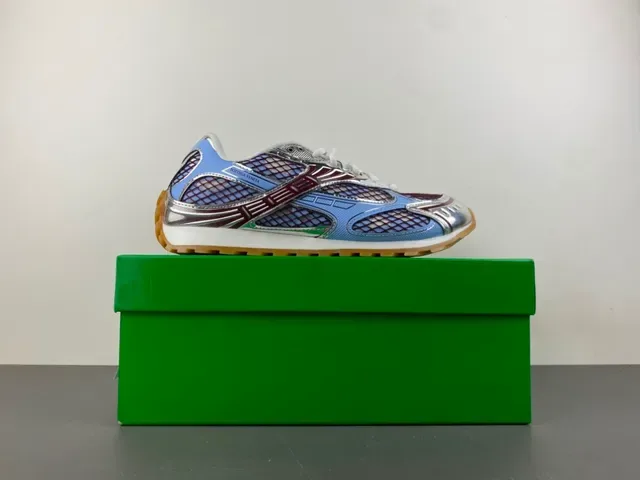 Bottega Veneta Mesh and Metallic Overlay Sneaker 15