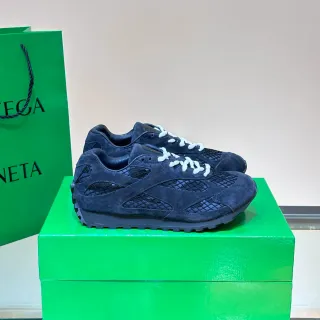 Bottega Veneta Track Trainer नेवी सूड वीवन मेश लाइफस्टाइल स्नीकर्स
