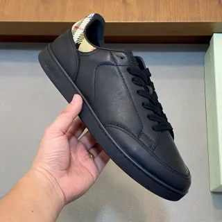 Burberry Black Multicolor Smooth Leather Flat Rubber Sole Lifestyle Sneakers