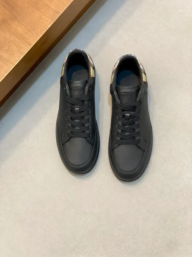 Burberry Noir Multicolore Cuir Lisse Semelle Plate Caoutchouc Sneakers Lifestyle 5