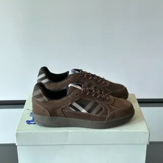 Burberry Brown Black Suede Upper Nova Check Panel Lifestyle Sneakers