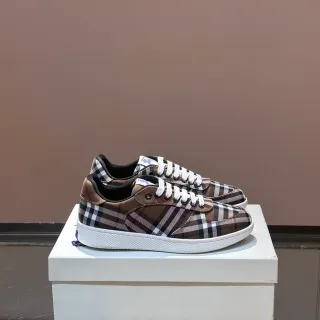 Burberry Brown White Check-Pattern Upper Low-Top Silhouette Lifestyle Sneakers
