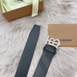 Burberry Knight Interlocking TB Buckle কার্বন চামড়ার বেল্ট