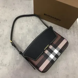 Burberry Lola Check and Black Leather Underarm Bag