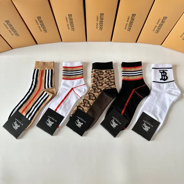 Burberry Monogram and Stripe Crew and Ankle Socks 2