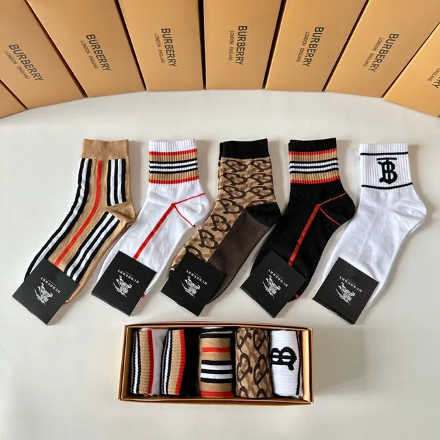 Burberry Monogram and Stripe Crew and Ankle Socks 3