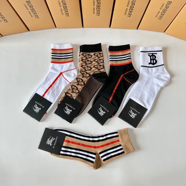 Burberry Monogram and Stripe Crew and Ankle Socks 4