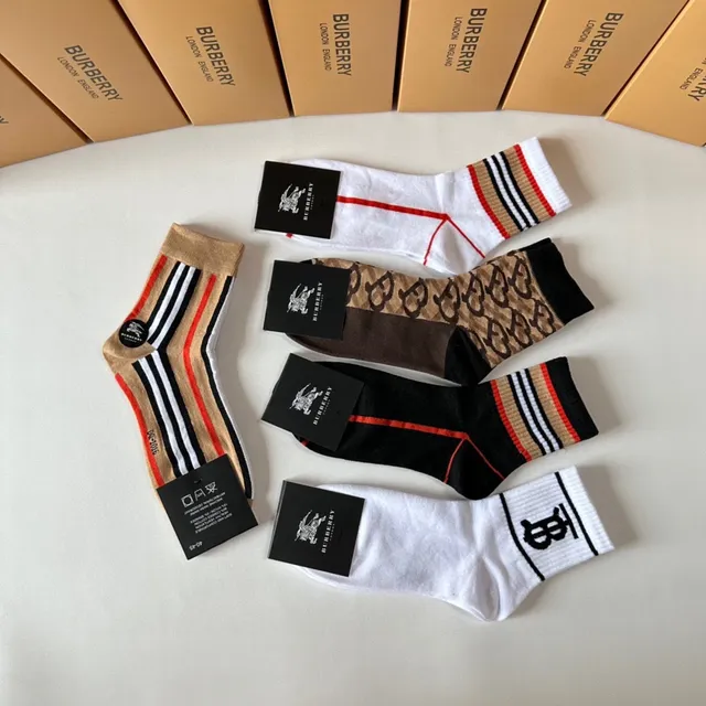 Burberry Monogram and Stripe Crew and Ankle Socks 6