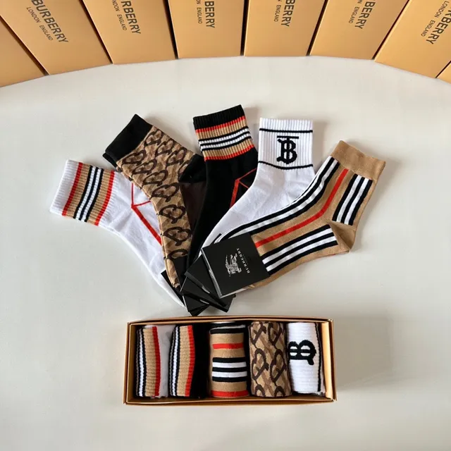 Burberry Monogram and Stripe Crew and Ankle Socks 8