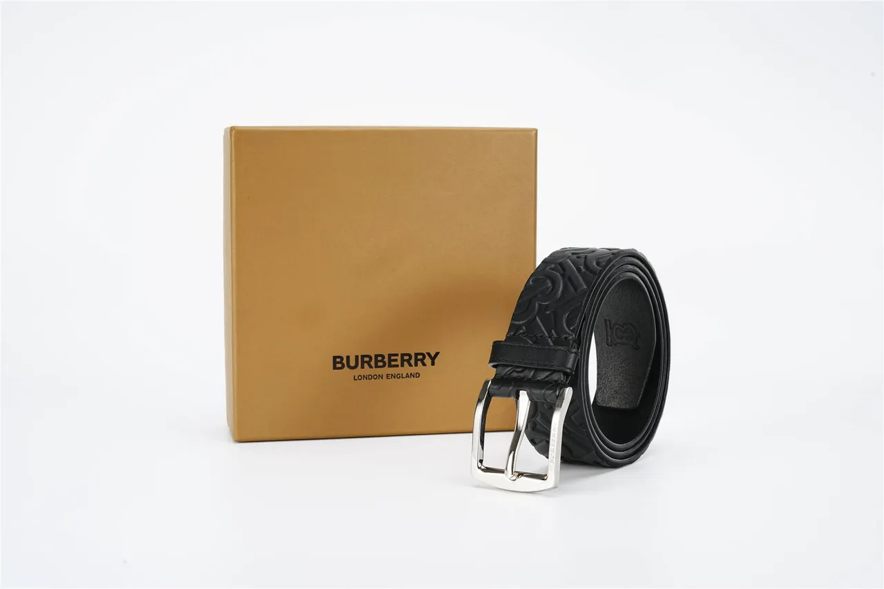 Burberry Monogram Ceinture en cuir noir 6