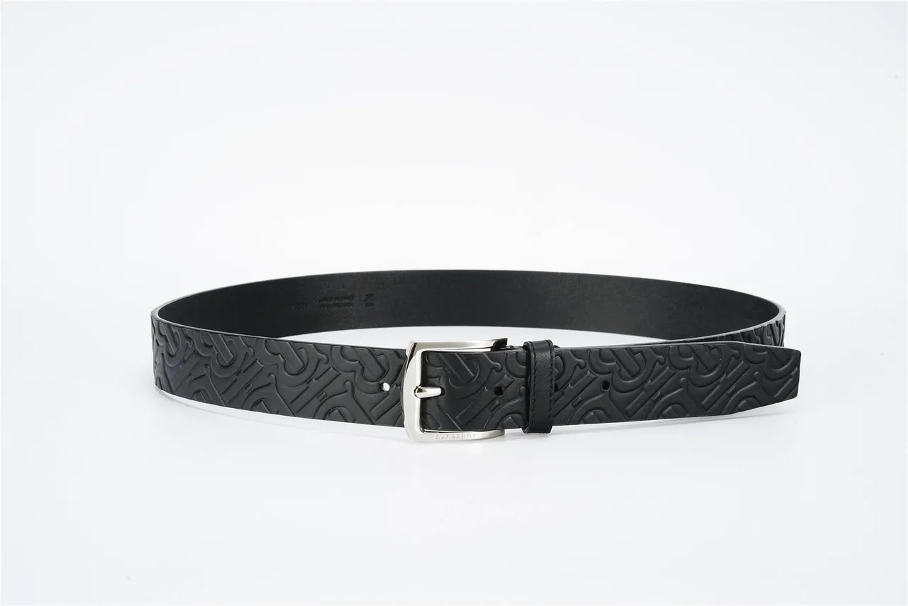 Burberry Monogram Ceinture en cuir noir 8