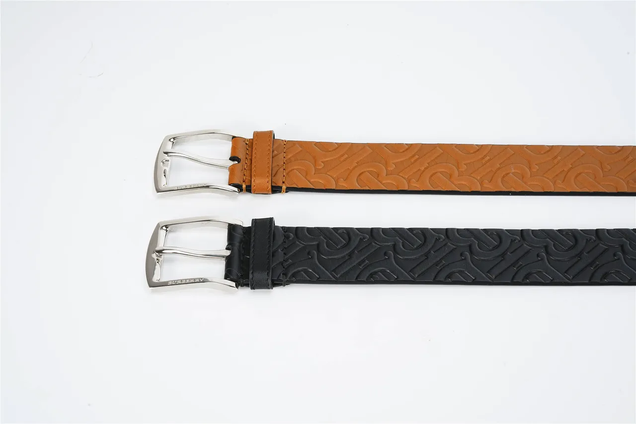 Burberry Monogram Ceinture en cuir noir 9