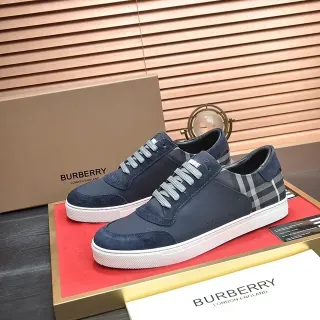 Burberry Navy Suede and House Check Lifestyle Sneakers
