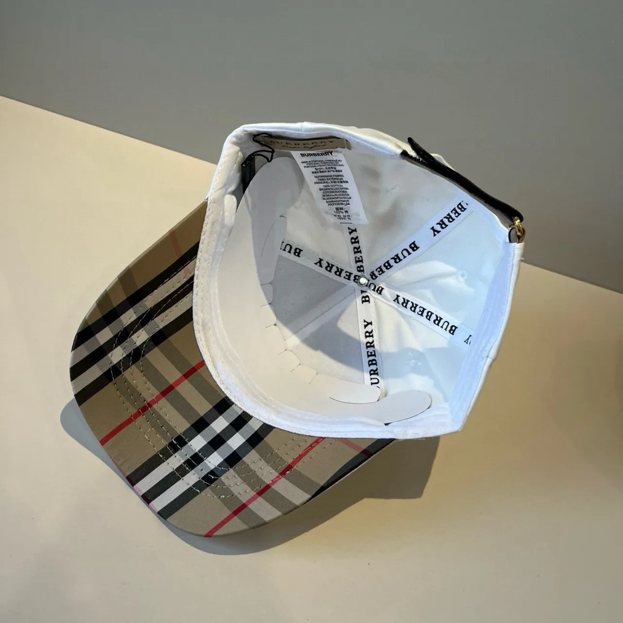 Burberry White Black Structured Six-Panel Embroidered Monogram Baseball Cap 3