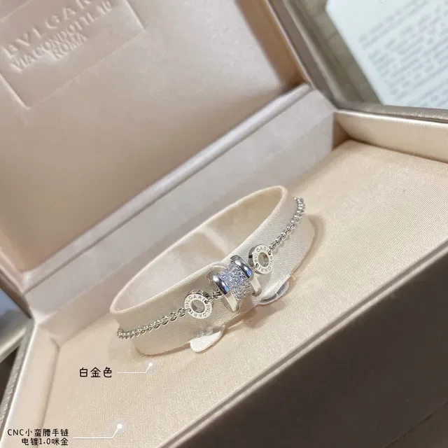 Bvlgari B.zero1 Or Argent Cylindrique Pavé Charm Gravé Logo Bagues Bracelet 3