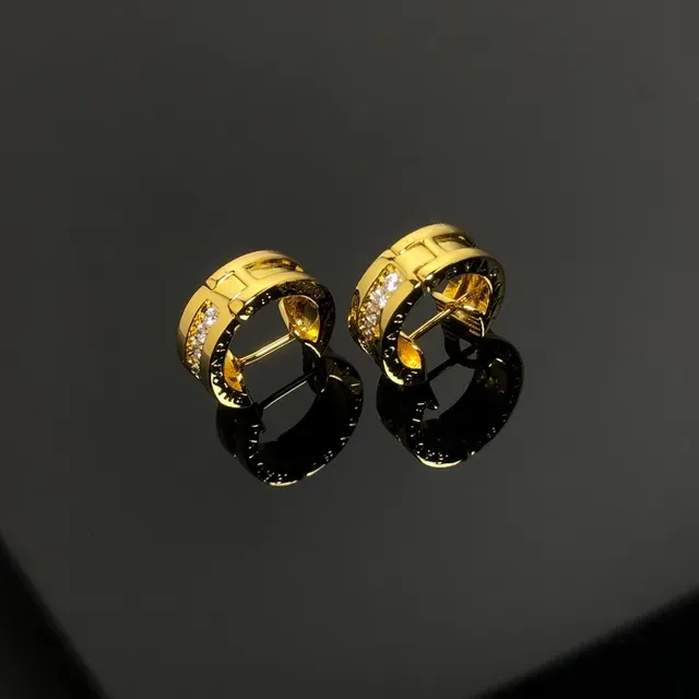 Bvlgari B.zero1 Brincos de ouro e prata bisagra aro tripla faixa 4