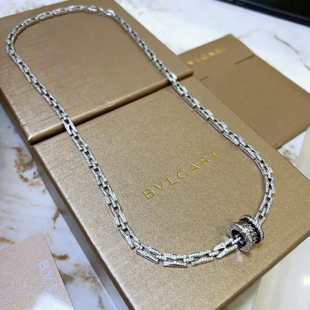 Bvlgari B.zero1 Pavé-Set Link Chain Necklace 2