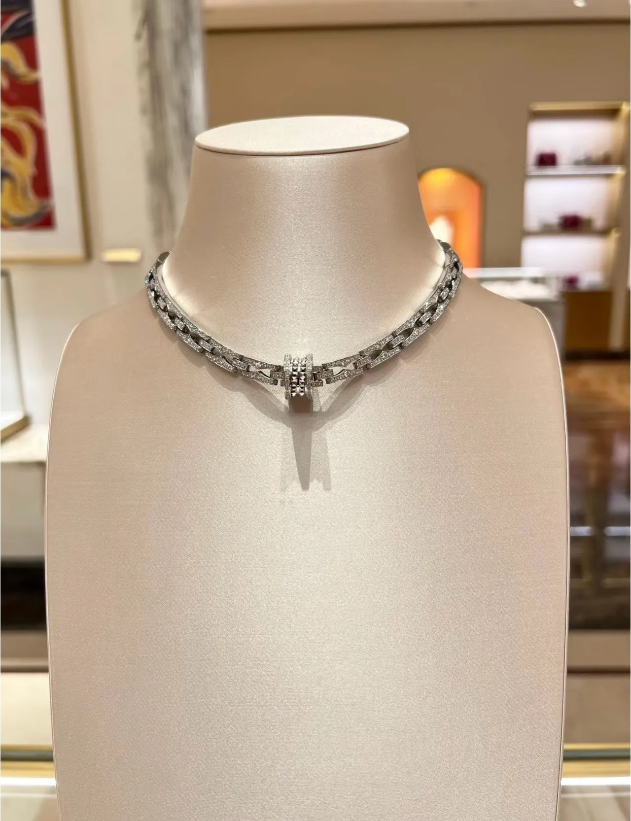 Bvlgari B.zero1 Pavé-Set Link Chain Necklace 3