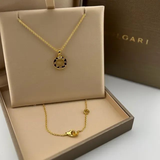 Bvlgari B.zero1 Collier avec Pendentif Anneau Ouvert en Argent et Or Gravé avec Lettre de Marque 7