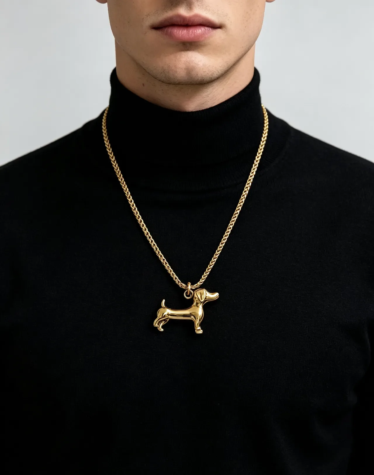 Bvlgari Gold Polished Dachshund Silhouette Necklace 5