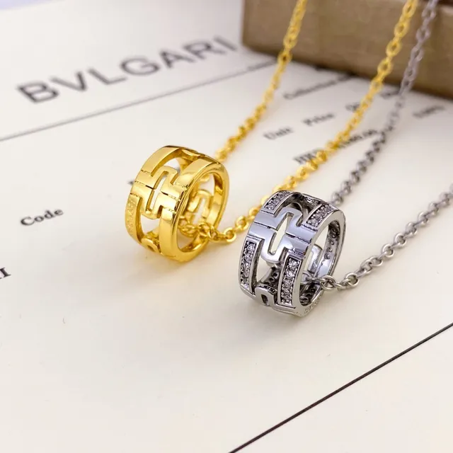 Bvlgari Or Argent Géométrique Ouvert Pavé Crystal-Set Collier 2