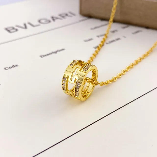 Bvlgari Or Argent Géométrique Ouvert Pavé Crystal-Set Collier 4