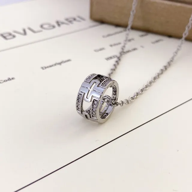 Bvlgari Or Argent Géométrique Ouvert Pavé Crystal-Set Collier 5