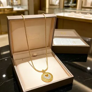 Bvlgari Gold White Pavé-Set Necklace
