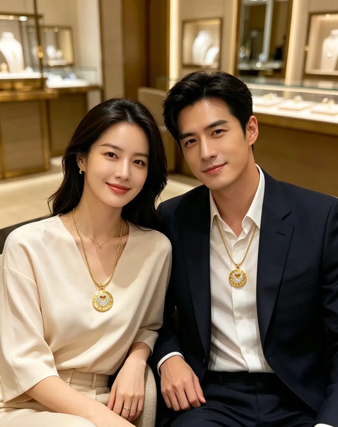 Bvlgari Gold White Pavé-Set Necklace 2
