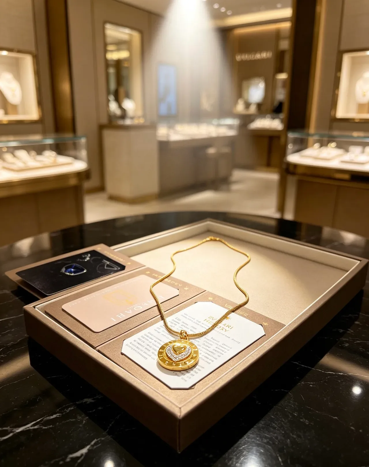 Bvlgari Gold White Pavé-Set Necklace 4